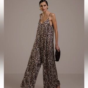 NWT Jaki NWT JAKI London Audrey Satin Jumpsuit | Leopard
